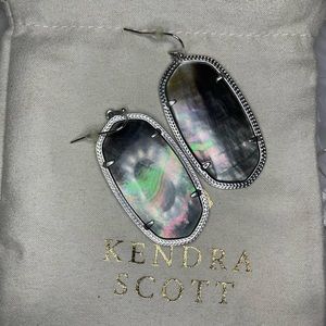 Kendra Scott Danielle earrings (silver and black mother of pearl)